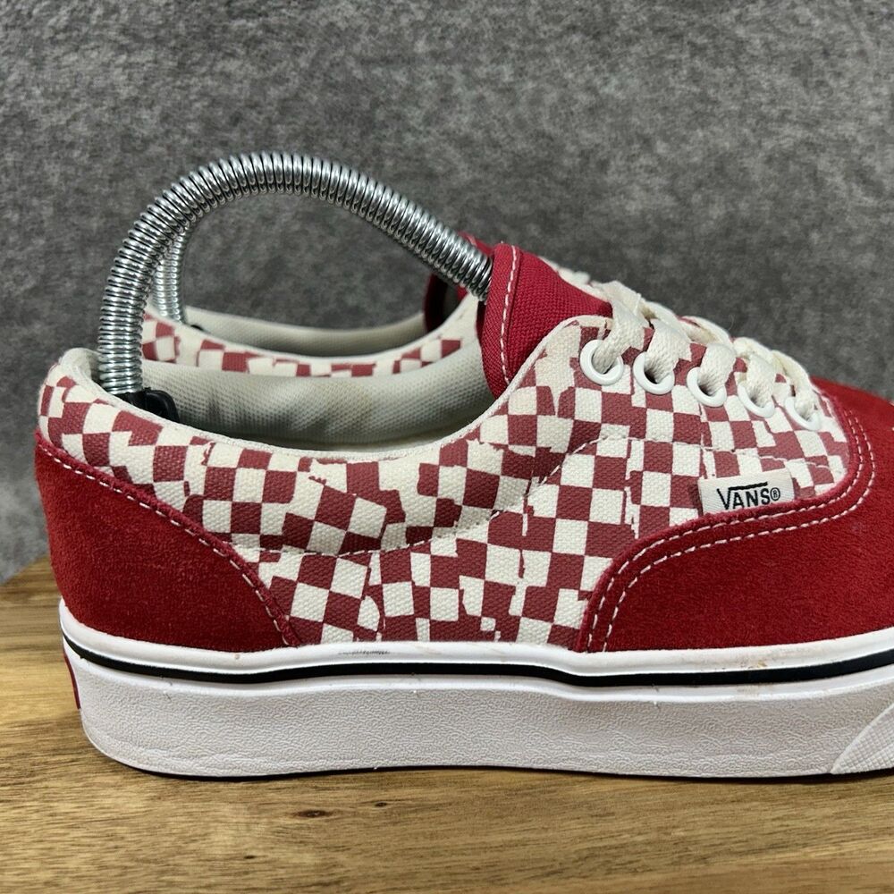 Vans ComfyCush Tear Check Women’s Size 8 Red White Athletic Skate Shoes Used - Picture 2 of 12